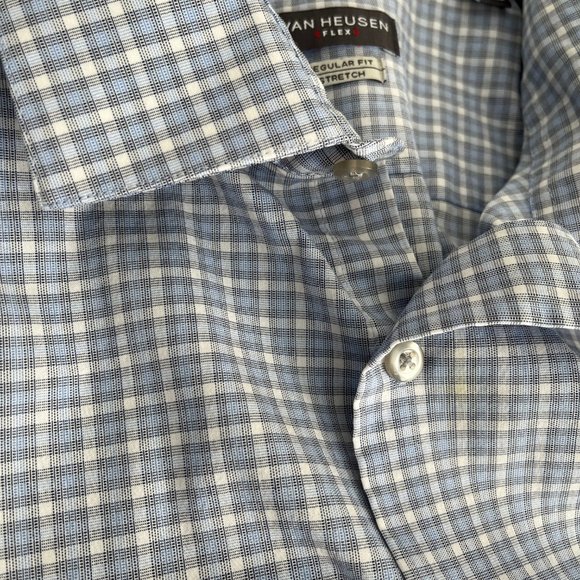 Van Heusen Flex Regular Fit Stretch Shirt, Blue Gray and White, Size 2XL - Picture 5 of 7